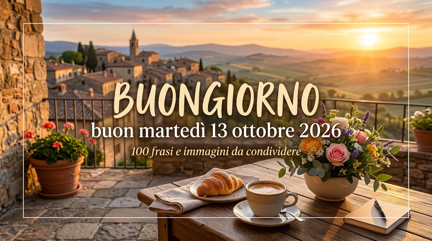 Buongiorno buon martedì 13 ottobre 2026 — illustrazione editoriale