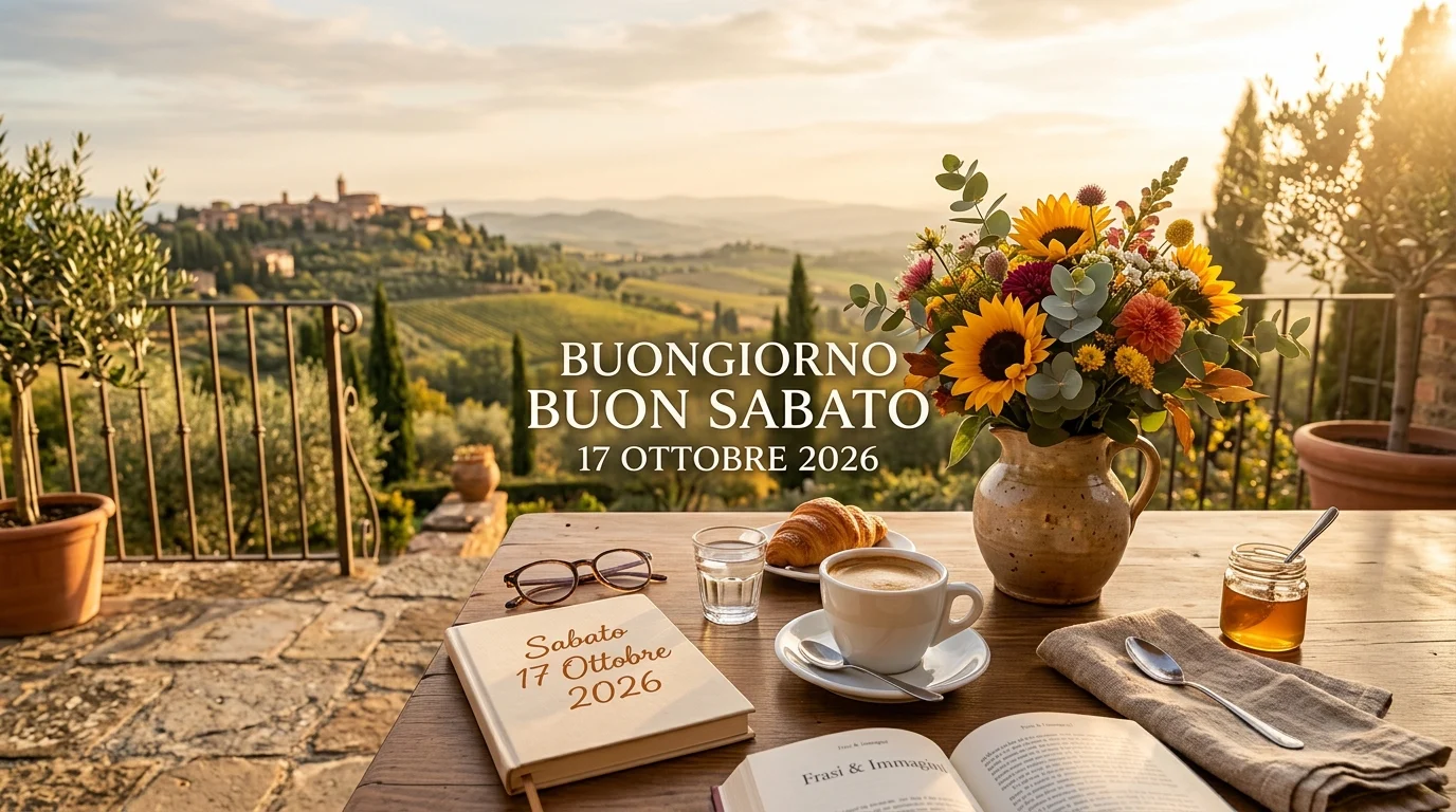 Buongiorno buon sabato 17 ottobre 2026 — illustrazione editoriale
