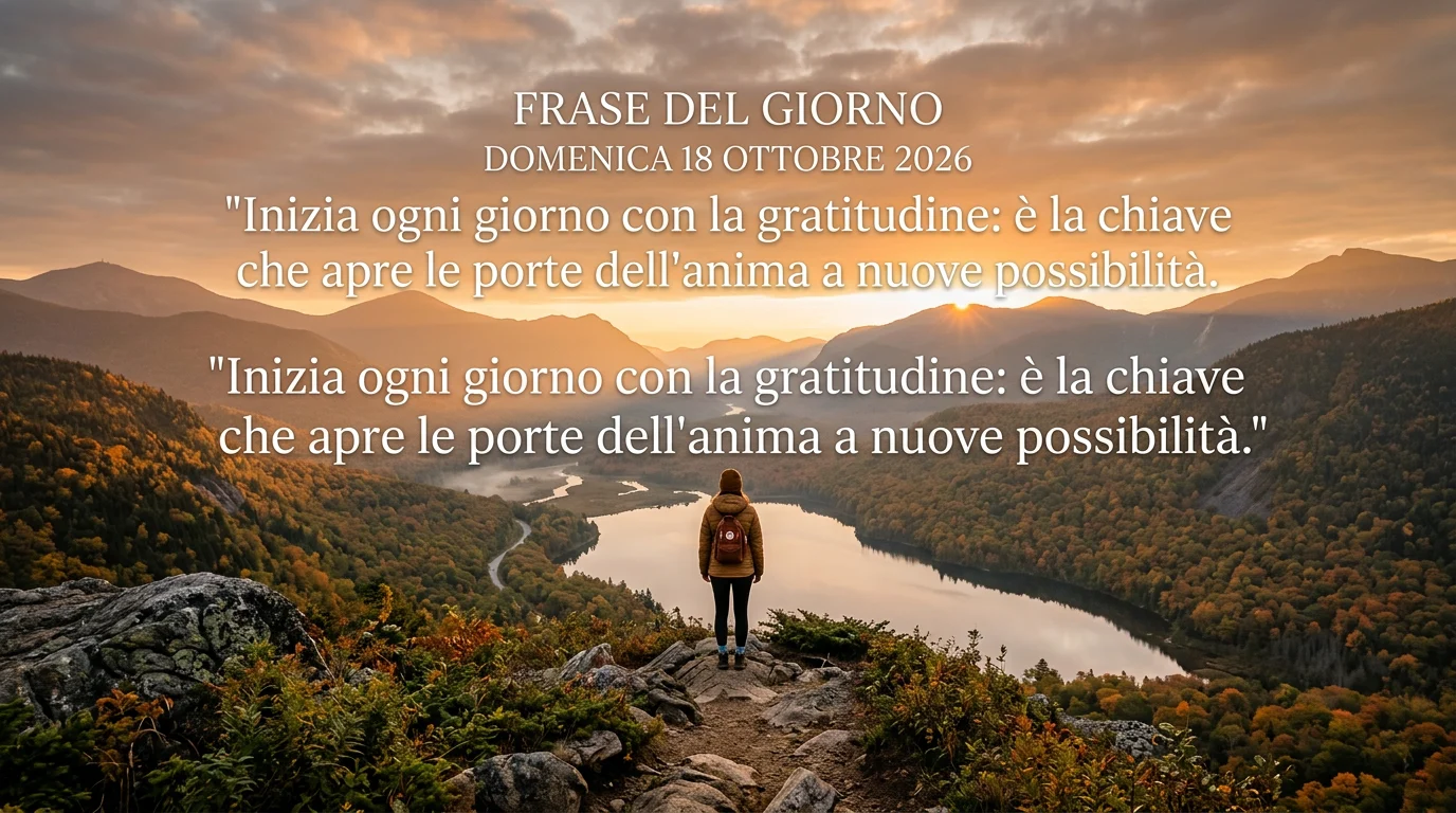 Frase del giorno domenica 18 ottobre 2026 — illustrazione editoriale