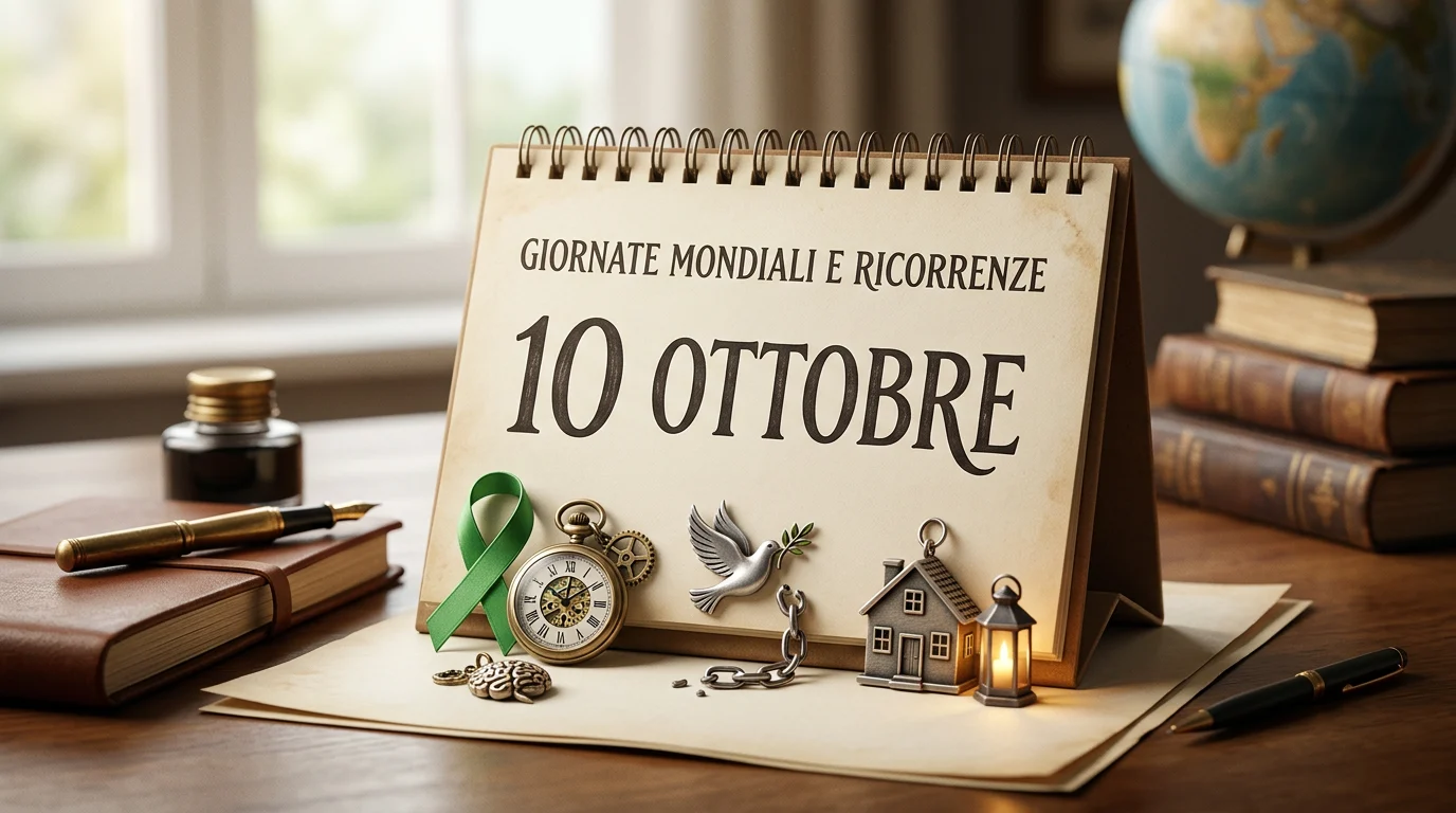 Giornate mondiali e ricorrenze del 10 ottobre — illustrazione editoriale