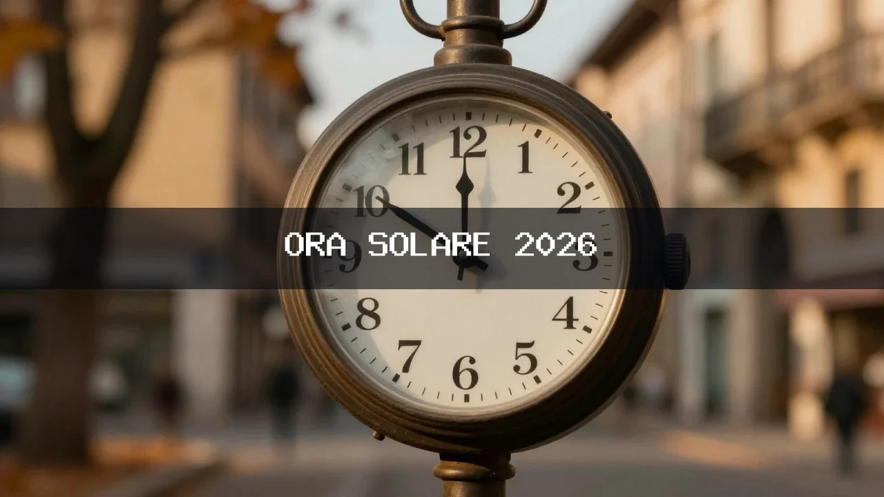 Ora solare 2026: lancette indietro nella notte tra 24 e 25 ottobre, anticipato il tramonto