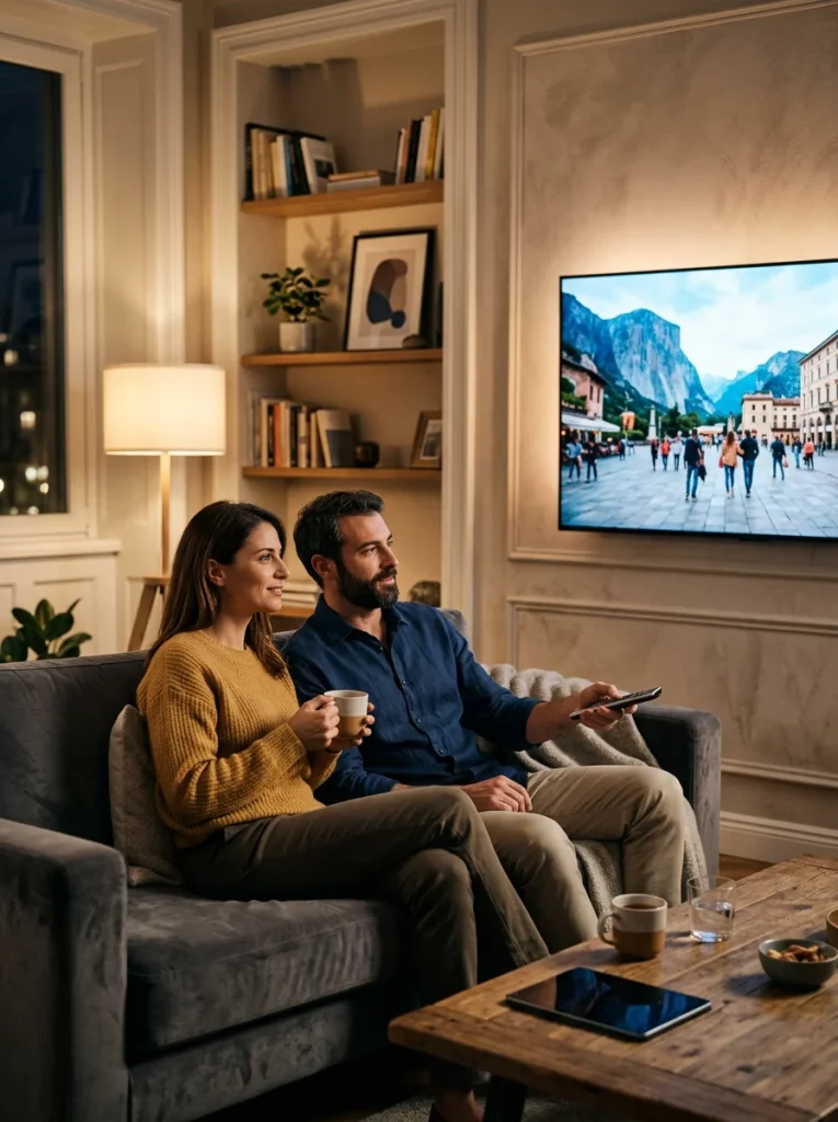 Programmi TV stasera 15 ottobre 2026 — illustrazione editoriale