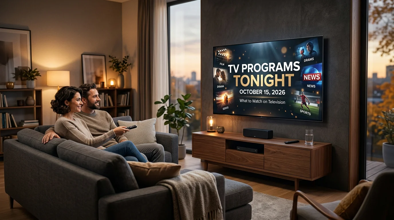 Programmi TV stasera 15 ottobre 2026 — illustrazione editoriale